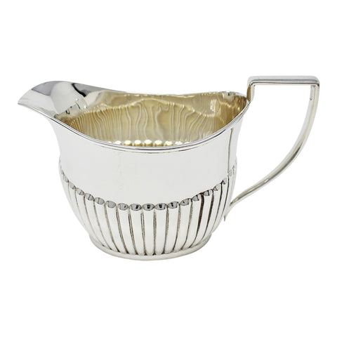 1904 Antique Edwardian Era Sterling Silver Milk Jug Silversmith William Devenport Birmingham Hallmarks