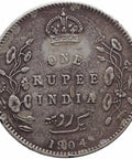 1904 One Rupee British India Coin Edward VII Silver Calcutta Mint