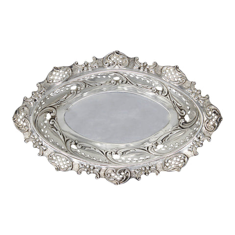 1905 Antique Edwardian Era Pierced Dish Silversmith Deakin & Francis Ltd Birmingham Hallmarks