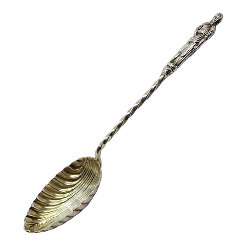 1905 Antique Edwardian Era Sterling Silver Apostle Set Six Tea Spoons with original Case Silversmith William Devenport Birmingham Hallmarks