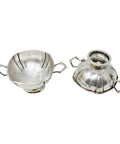 1905 Antique Edwardian Era Sterling Silver Pair Salt Cellars Silversmith William Hutton & Sons Ltd Birmingham Hallmarks