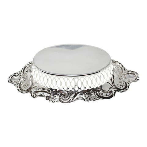 1905 Antique Edwardian Era Sterling Silver Pierced Bon Bon Dish Silversmith Henry Williamson Ltd. Birmingham Hallmarks