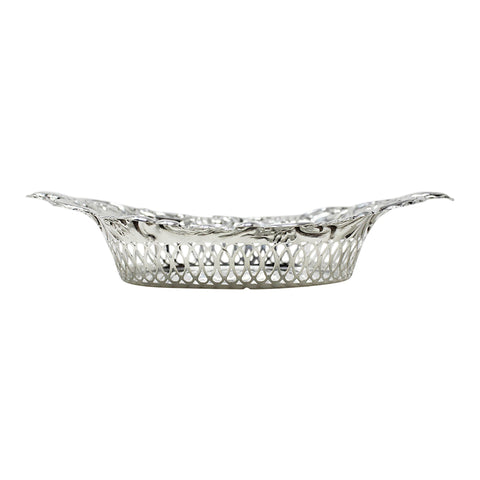 1905 Antique Edwardian Era Sterling Silver Pierced Bon Bon Dish Silversmith Henry Williamson Ltd. Birmingham Hallmarks