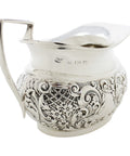 1905 Antique Victorian Era Sterling Silver Cream Jug Silversmith William Aitken Birmingham Hallmarks