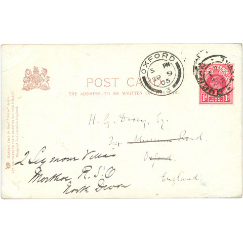 1905 Durban, South Africa Rickshaw Boys Postcard Natal 1904 1d Stamp