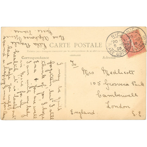 1905 Nice, France - Le Casino and Les Jardins Postcard