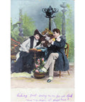 1905s Edwardian Era Romantic Love Postcard King Edward VII One Penny Stamp