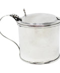 1906 Antique Edwardian Era Sterling Silver Mustard Pot with Blue Glass Liner Silversmiths William Hutton & Sons Ltd Birmingham Hallmarks