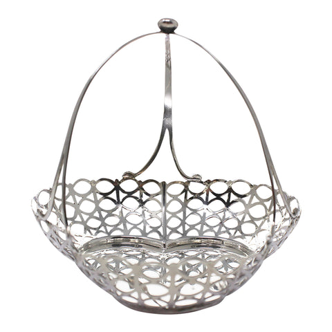 1906 Antique Edwardian Era Sterling Silver Pierced Basket Silversmith Goldsmiths & Silversmiths Co Ltd London Hallmarks