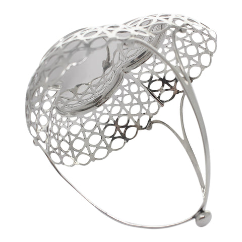 1906 Antique Edwardian Era Sterling Silver Pierced Basket Silversmith Goldsmiths & Silversmiths Co Ltd London Hallmarks