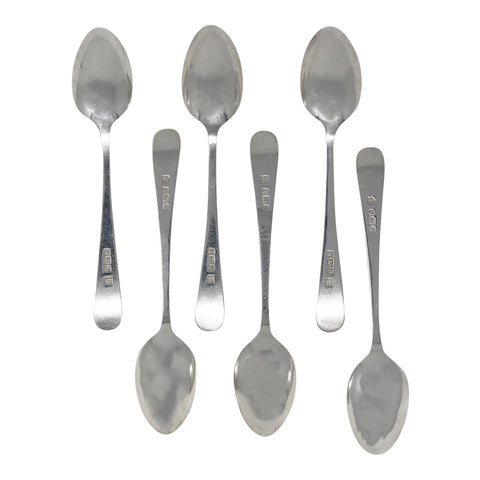 1906 Antique Edwardian Era Sterling Silver Set Six Tea Spoons with original Case Silversmith James Deakin & Sons (John & William F Deakin) Sheffield Hallmarks