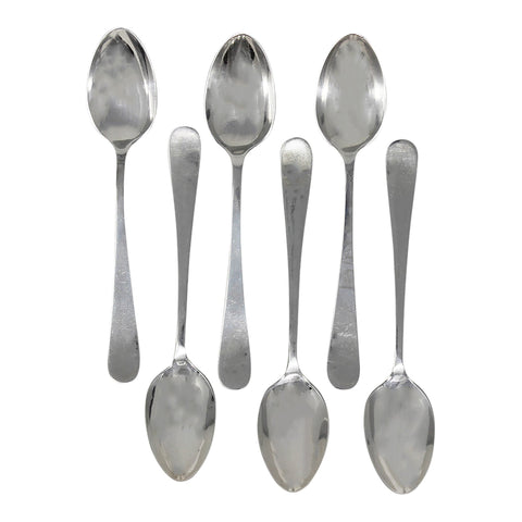 1906 Antique Edwardian Era Sterling Silver Set Six Tea Spoons with original Case Silversmith James Deakin & Sons (John & William F Deakin) Sheffield Hallmarks