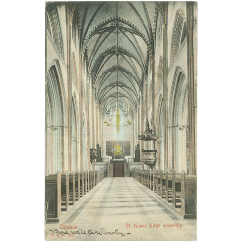 1906 Odense, Denmark – Interior of St. Knud's Church – Postcard