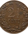 1906 2½ Cent Netherlands Coin 