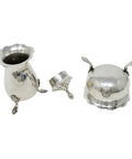 1907 Antique Edwardian Era Cruet Set Sterling Silver Salt Pot and Pepper Shaker Silversmiths George Nathan & Ridley Hayes Chester Hallmarks