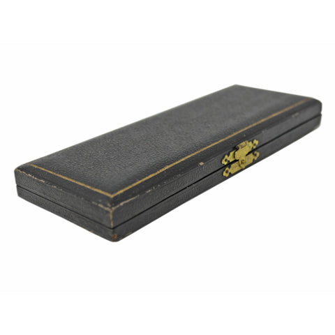 1907 Antique Edwardian Era Pair Solid Silver Butter Knives with original Case Silversmith Hilliard & Thomason Birmingham Hallmarks