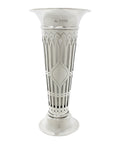 1907 Antique Edwardian Era Sterling Silver Pierced Vase with Glass Liner Silversmiths Ackroyd Rhodes; Manoah Rhodes & Sons Ltd London Hallmarks