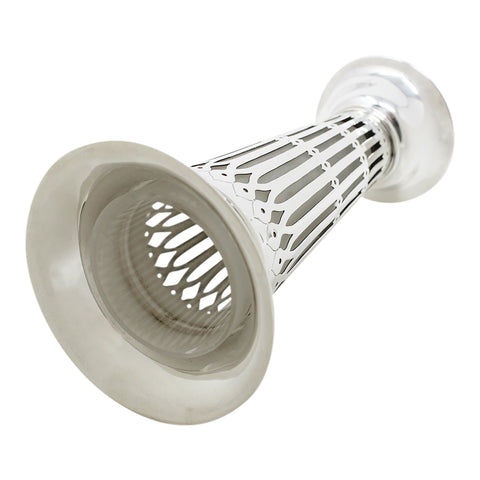 1907 Antique Edwardian Era Sterling Silver Pierced Vase with Glass Liner Silversmiths Ackroyd Rhodes; Manoah Rhodes & Sons Ltd London Hallmarks