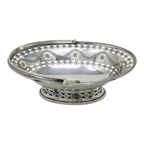 1907 Antique Edwardian Era Sterling Silver Sweets Basket Silversmith Thomas Bradbury & Sons Ltd London Hallmarks