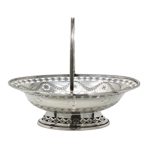 1907 Antique Edwardian Era Sterling Silver Sweets Basket Silversmith Thomas Bradbury & Sons Ltd London Hallmarks