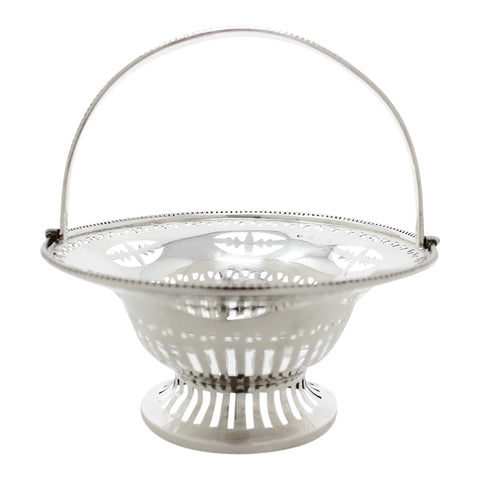 1907 Antique Edwardian Era Sterling Silver Sweets Basket Silversmith William Neale Birmingham Hallmarks