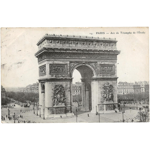 1907 Paris - Arc de Triomphe de l'Étoile France Postcard