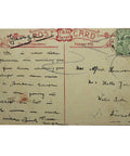 1908 Antique Comic Postcard Aldershot Girls King Edward VII Halfpenny Stamp
