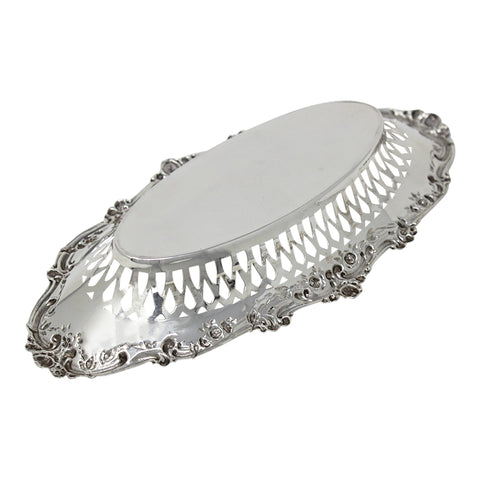1908 Antique Edwardian Era Sterling Silver Pierced Bon Bon Dish Silversmith John Henry Wynn Birmingham Hallmarks