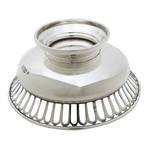 1908 Antique Edwardian Era Sterling Silver Pierced Dish Silversmith Martin, Hall & Co (Richard Martin & Ebenezer Hall) Sheffield Hallmarks