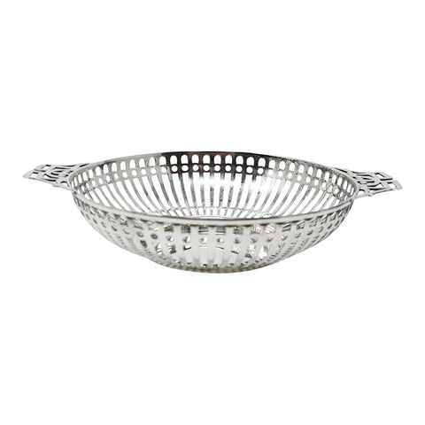 1908 Antique Edwardian Era Sterling Silver Pierced Dish Silversmiths Mappin & Webb Ltd Birmingham Hallmarks