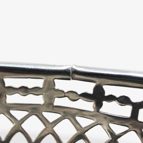 1908 Antique Edwardian Era Sterling Silver Pierced Pair Bon Bon Dish Maker Levi & Salaman Birmingham Hallmarks