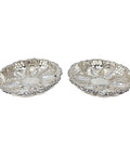 1908 Antique Edwardian Era Sterling Silver Pierced Pair Bon Bon Dish Silversmith William Devenport Birmingham Hallmarks