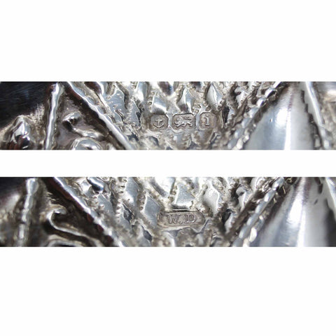 1908 Antique Edwardian Era Sterling Silver Pierced Pair Bon Bon Dish Silversmith William Devenport Birmingham Hallmarks