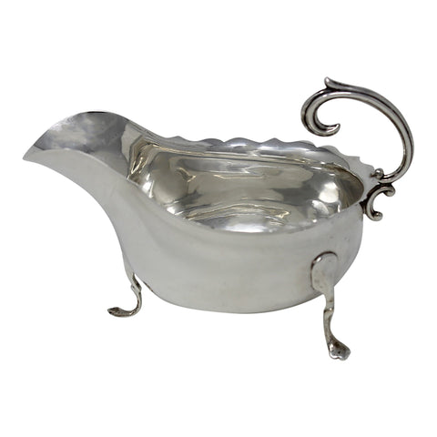 1908 Antique Edwardian Era Sterling Silver Sauce Boat Silversmith William Hutton & Sons Ltd Birmingham Hallmarks