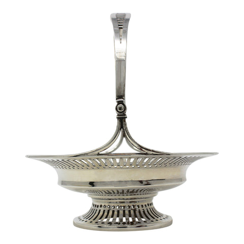 1908 Antique Edwardian Era Sterling Silver Sweets Basket Silversmith Mappin & Webb Ltd London Hallmarks