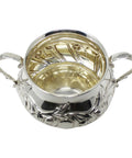 1908 Antique Edwardian Era Two Handled Sugar Bowl Silversmith Robert Stewart London Hallmarks