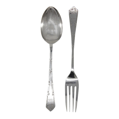 1909 Antique Edwardian Era Cutlery Set Spoon & Fork with Original Case Silversmith Duncan & Scobbie Sheffield Hallmarks