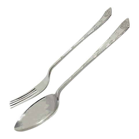 1909 Antique Edwardian Era Cutlery Set Spoon & Fork with Original Case Silversmith Duncan & Scobbie Sheffield Hallmarks