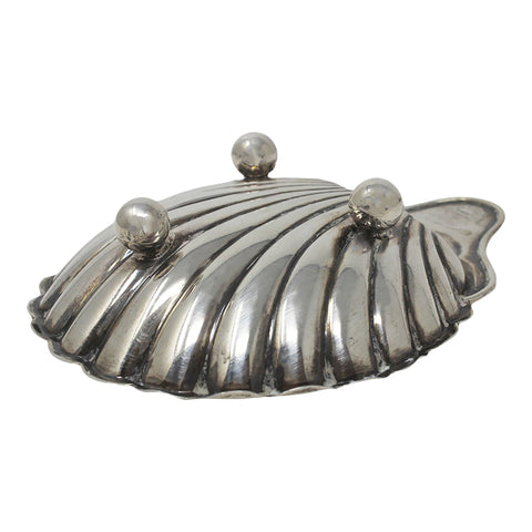 1909 Antique Edwardian Era Shell Shaped Sterling Silver Dish Silversmith The Alexander Clark Manufacturing Co Birmingham Hallmarks