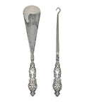 1909 Antique Edwardian Era Sterling Silver Handles Shoe horn and Button hook with original Case Silversmith Adie & Lovekin Ltd Birmingham Hallmarks