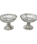 1909 Antique Edwardian Era Sterling Silver Pierced Pair Bon Bon Dish Silversmith Simeon Greenberg Birmingham Hallmarks