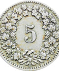 1909 Switzerland 5 Rappen Coin