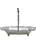 1910 Antique Edwardian Era Large Sterling Silver Pierced Fruit Basket Silversmith Joseph Gloster Ltd Birmingham Hallmarks