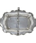 1910 Antique Edwardian Era Large Sterling Silver Pierced Fruit Basket Silversmith Joseph Gloster Ltd Birmingham Hallmarks