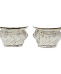 1910 Antique Edwardian Era Pair Sterling Silver Salts Silversmiths Thomas White Birmingham Hallmarks