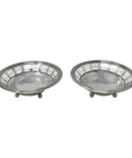 1910 Antique Edwardian Era Set Two Sterling Silver Pierced Bon Bon Dishes Silversmith William Hutton & Sons Ltd Birmingham Hallmarks