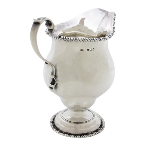 1910 Antique Edwardian Era Sterling Silver Cream Jug Silversmith Edward Smith Birmingham Hallmarks