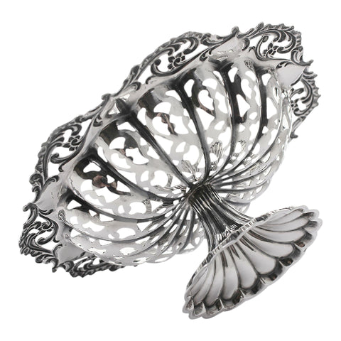 1910 Antique Edwardian Era Sterling Silver Pierced Bon Bon Dish Silversmith AI Birmingham Hallmarks