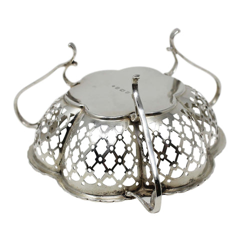 1910 Antique Edwardian Era Sterling Silver Pierced Bon Bon Dish Silversmith Synyer & Beddoes (Harry Synyer & Charles Joseph Beddoes) Birmingham Hallmarks