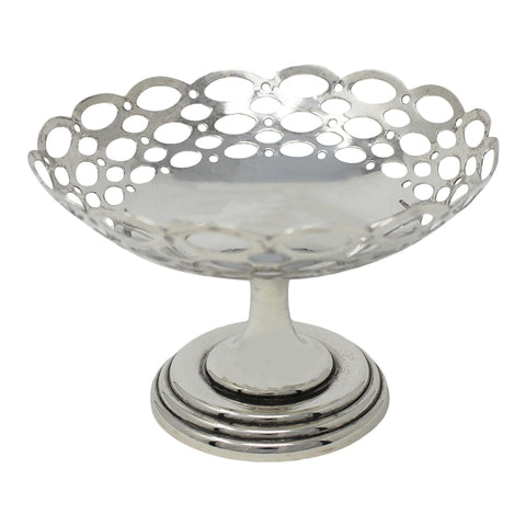 1910 Antique Edwardian Era Sterling Silver Pierced Dish Silversmith A & J Zimmerman Ltd (Arthur & John Zimmerman) Birmingham Hallmarks